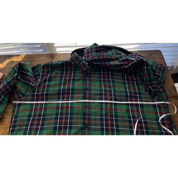 L.L. Bean Mens XXL-Reg Green Plaid Traditional Fit Long Sleeve - Picture 5 of 7